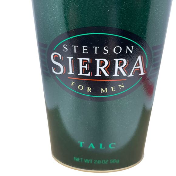 Stetson Sierra Talc 2 Oz. NEW Discontinued Rare NO Box Tin Container Vintage - Picture 2 of 6